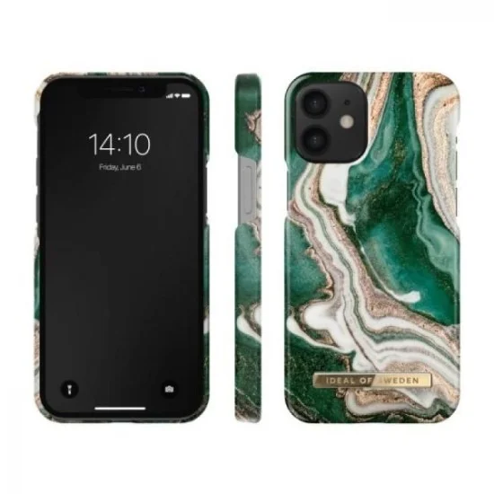 Ideal of Sweden Case for iPhone 14 Pro Fashion - Golden Jade Marble